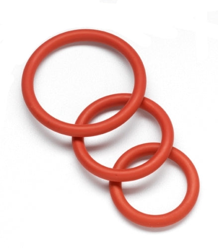 "Nitrile Cock Ring Set - Red BSPR-69"