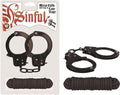 "Sinful Metal Cuffs With Keys & - Love Rope - Black NW2544-3"