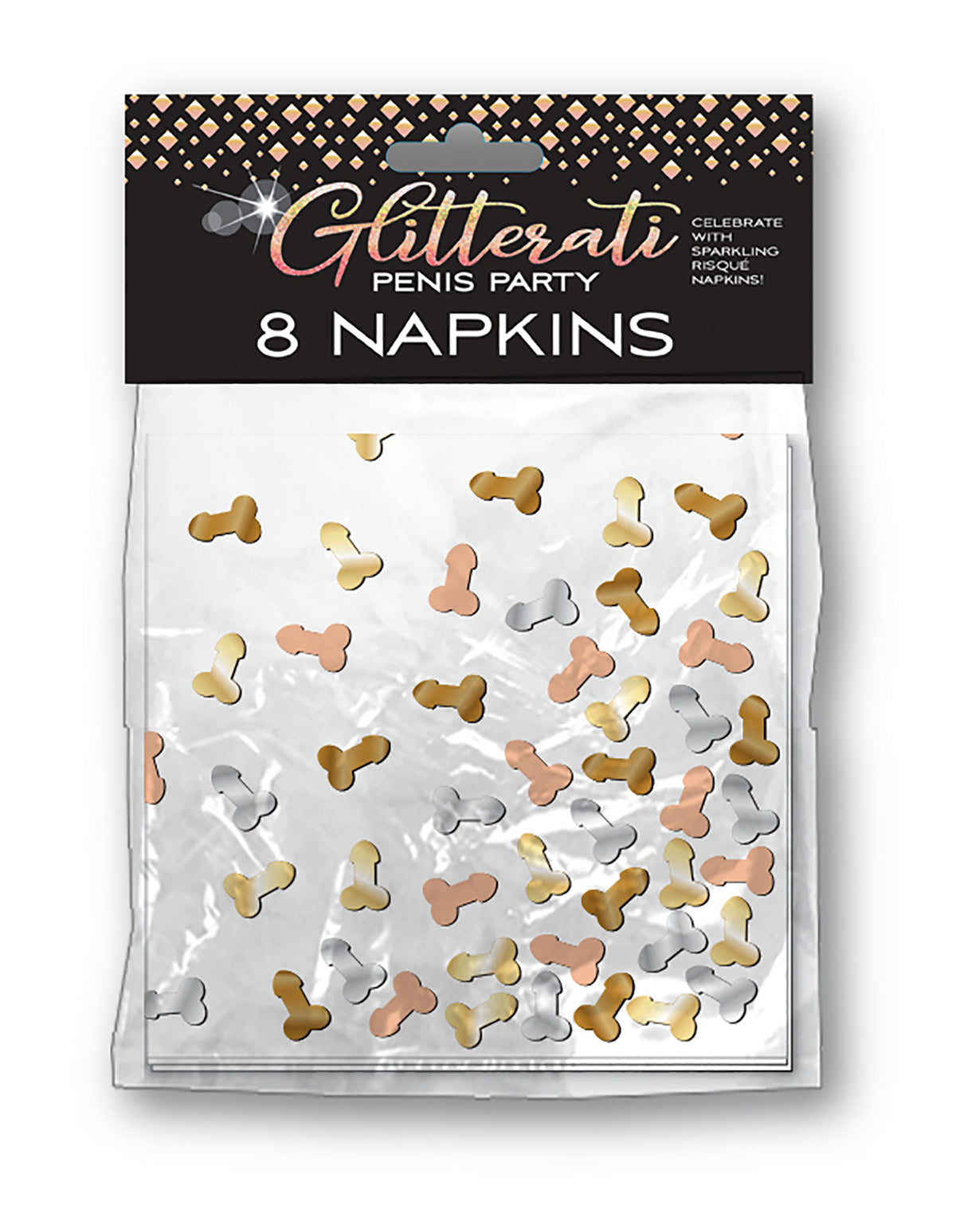 "Glitterati Penis Party Napkins - 8 Count CP-1037"