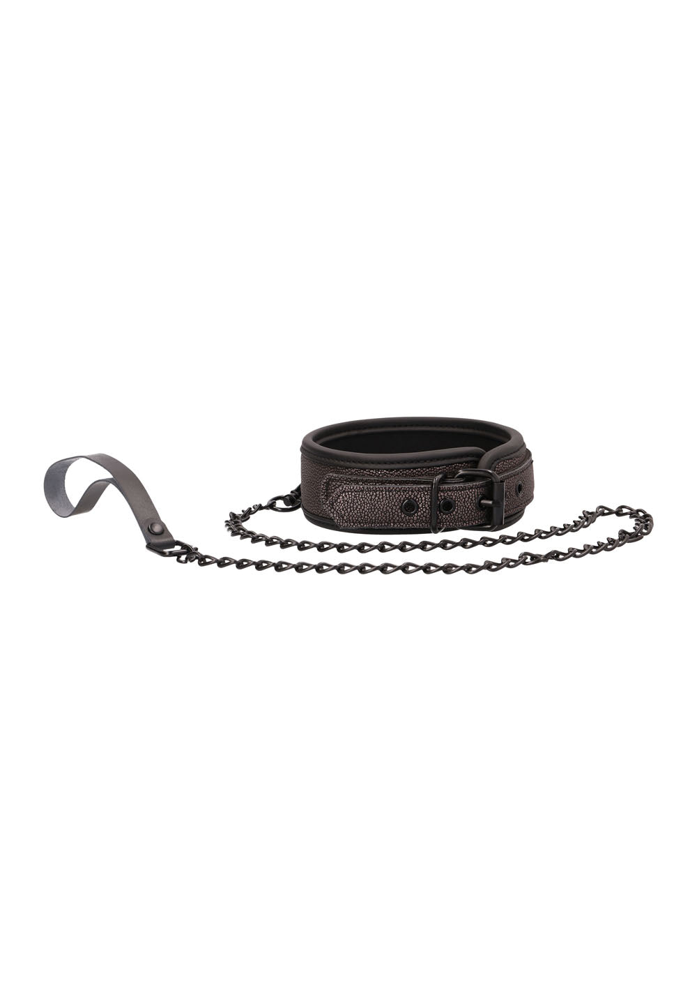 "Ouch - Elegant Collar With Leash - Titanium Grey OU-OU247GRY"