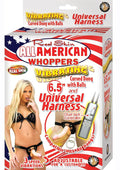 "All American Whoppers Vibrating 6.5-Inch Dong With Universasl Harness - Flesh NW2324-1"