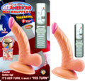 "All American Mini Whoppers Vibrating 5-Inch Curved Dong With Balls-Flesh NW2393-1"