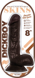 "Dickboy - Skins - Dildo With Balls - 8 Inch -   Chocolate Dick Lover HP3365"