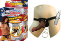 "Afro American Whoppers Vibrating 8-Inch Dong With Universal Harness - Brown NW2328-3"