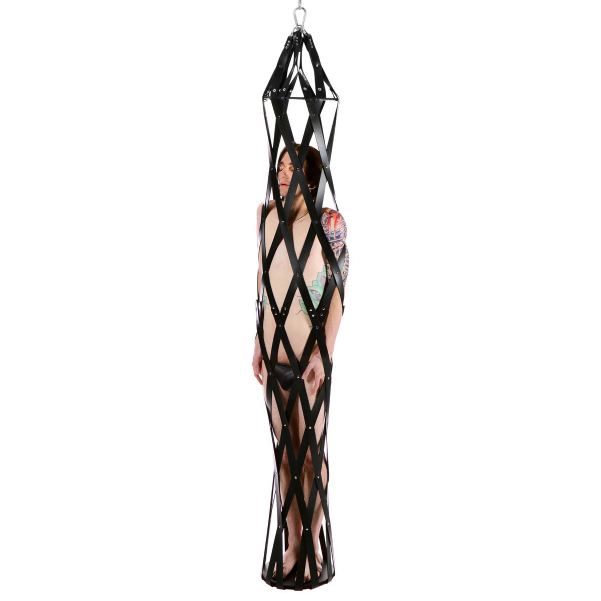 "Hanging Rubber Strap Cage - Black MS-AD743"