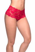 "Crotchless Lace Boyshort - 3x/4x - Red OH-2025X-RD3X4X"