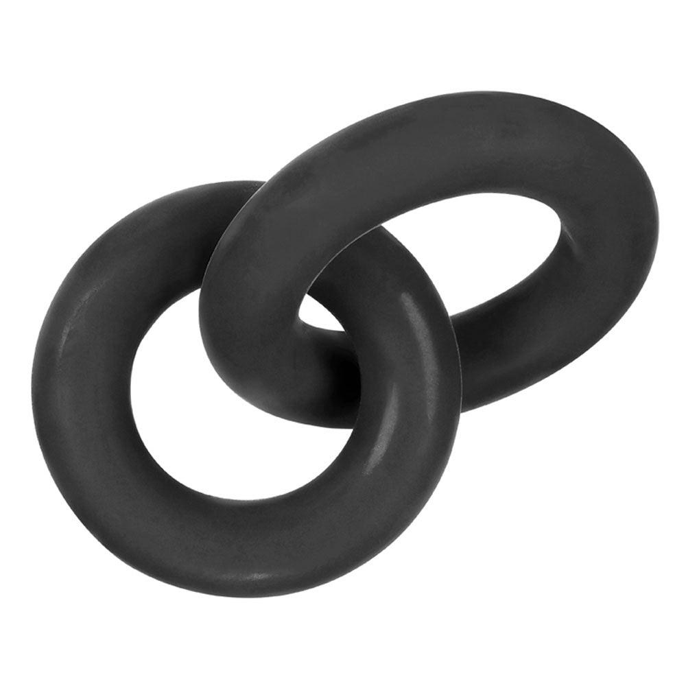 "Hunkyjunk Duo Linked Cock Ball Rings - Tar OX-HUJ-104-TAR"