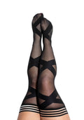 "Jackie - Semi Sheer Thigh High - Size D - Black KX-1349D-BLK-D"