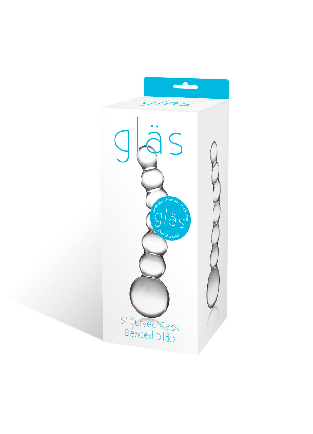 "5 Curved Flass Beaded Dildo GLAS-148"