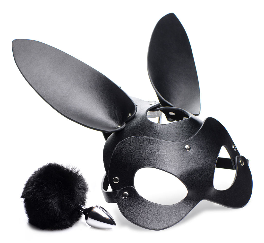"Bunny Tail Anal Plug and Mask Set TZ-AG201"