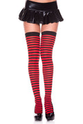 "Striped Thigh Hi - One Size - Red / Black ML-4741-REDBLK"