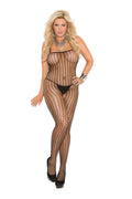 "Crochet Body Stocking - Black - Queen EM-1614QB"