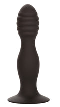 "Silicone Ribbed Anal Stud - Black SE0416252"