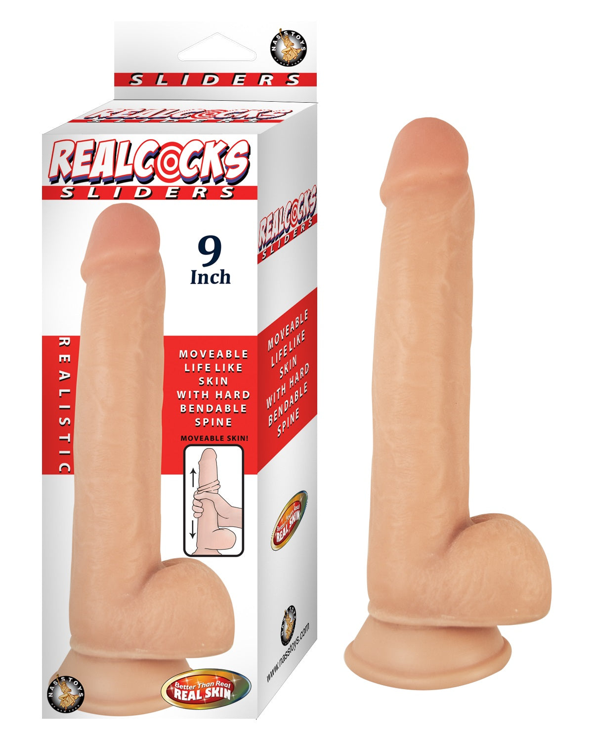 "Realcocks Sliders - 9 Inch - Flesh NW2879"