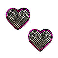 "Heart 'N Soul Pink and Clear Iridescent Crystal Heart Reusable Silicone Nipztix NN-BN-HRT-012"