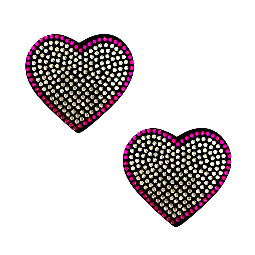 "Heart 'N Soul Pink and Clear Iridescent Crystal Heart Reusable Silicone Nipztix NN-BN-HRT-012"