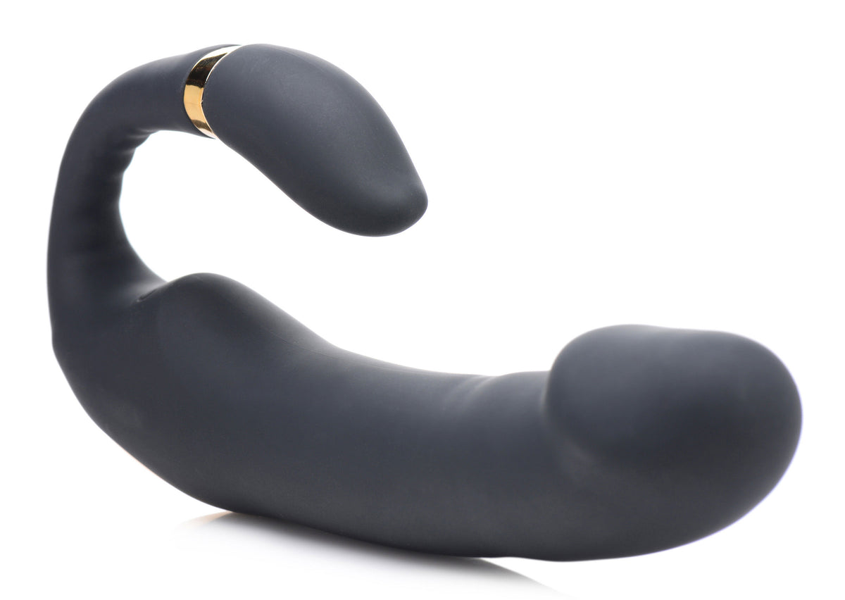 "10x Pleasure Pose Come Hither Silicone Vibe With Poseable Clit Stim INM-AG630"