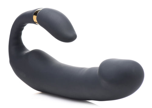 "10x Pleasure Pose Come Hither Silicone Vibe With Poseable Clit Stim INM-AG630"