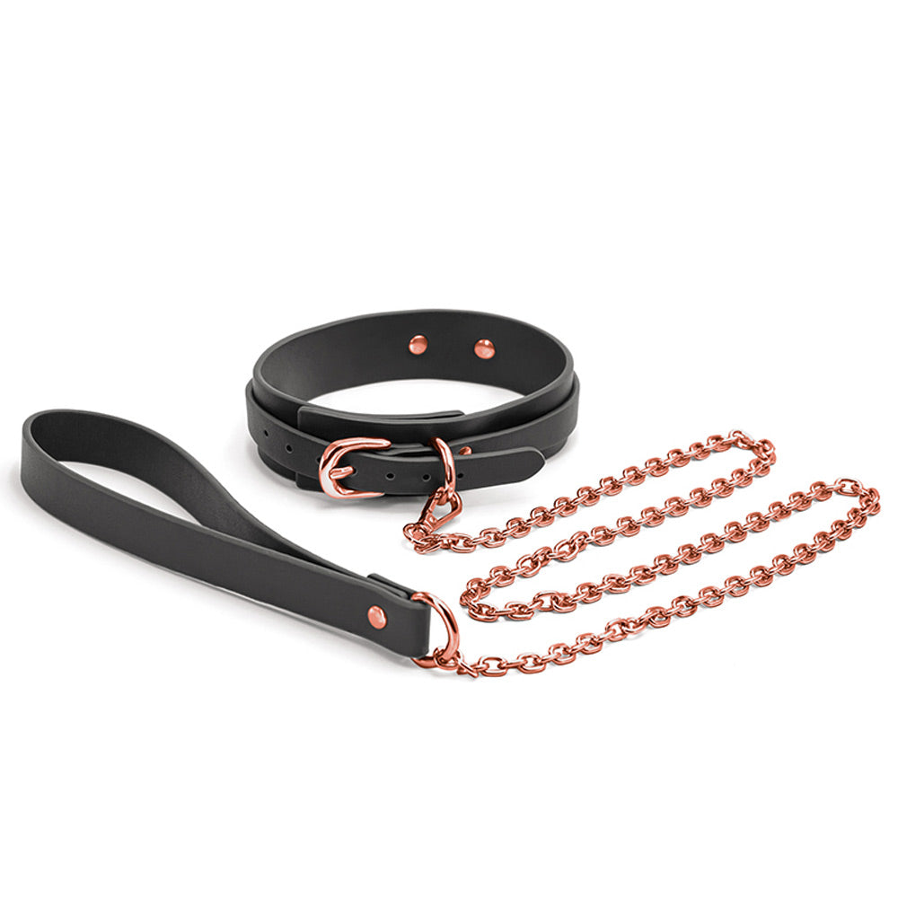 "Bondage Couture - Collar and Leash - Black NSN-1306-23"