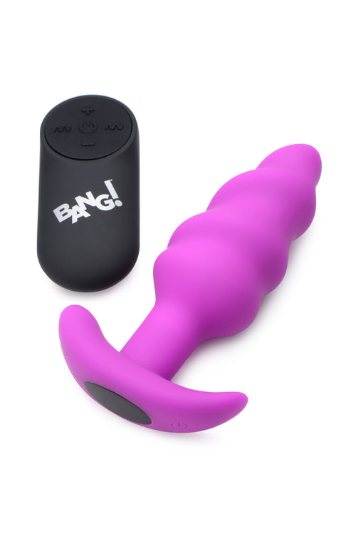 "21x Silicone Swirl Plug With Remote - Purple BNG-AG564-PUR"
