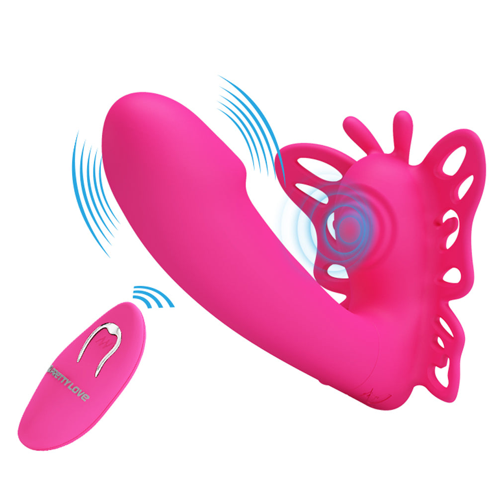 "Pretty Love Katherine Wearable Butterfly Vibrator  - Fuchsia BI-014849W-1"
