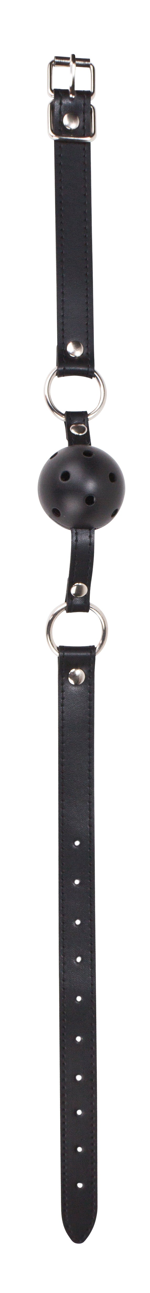 "Ball Gag With Leather Straps - Black OU-OU047BLK"