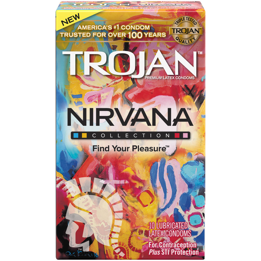 "Trojan Nirvana - 10 Pack Assorted Lubricated Latex Condoms TJ02019"