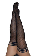 "Anna - Diamond Thigh High - Size D - Black KX-1321D-BLK-D"