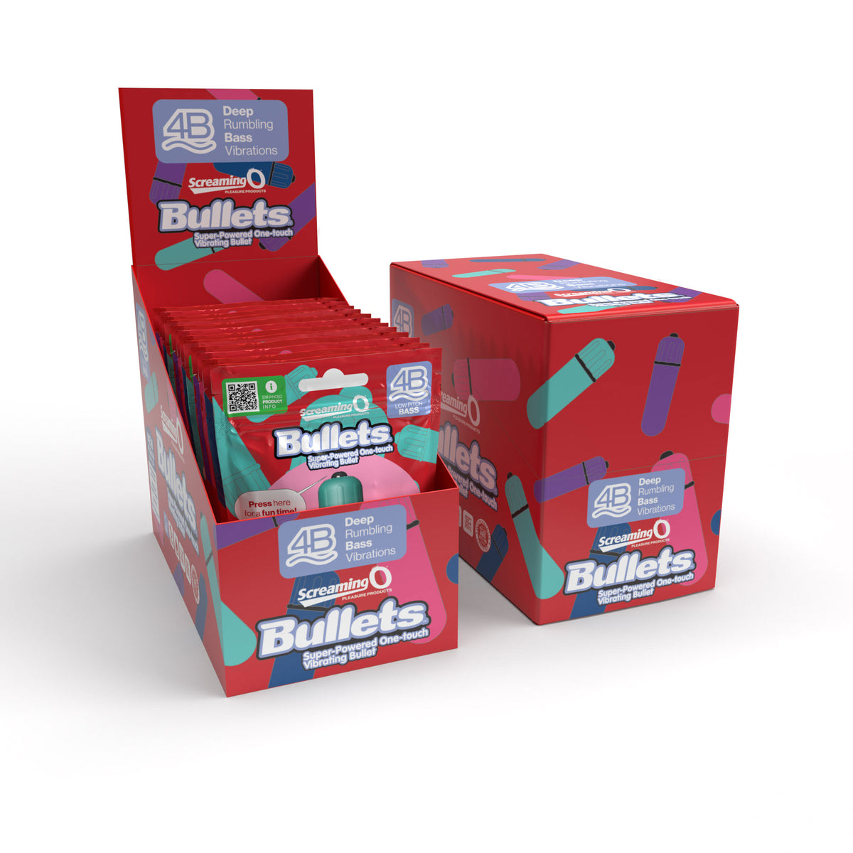 "Screaming O 4b - Bullet - Super Powered One Touch  Vibrating Bullet - Display - Assorted SO-4BBUL-AST"