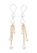 "Pearl Nipple Ties - Gold/white SS09858"