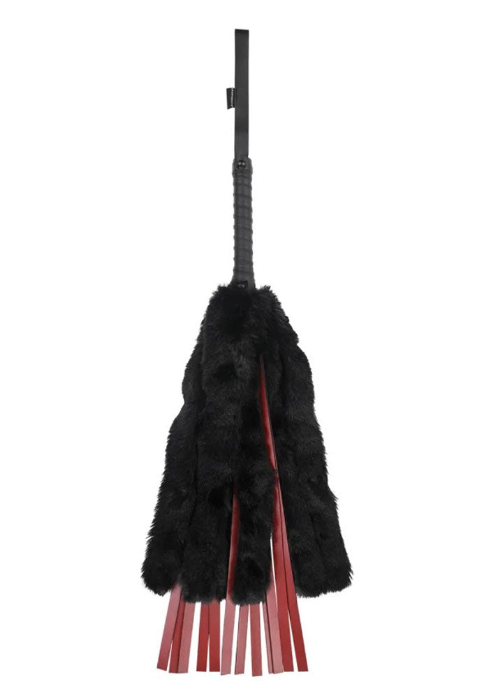 "Saffron Faux Fur Flogger - Black/red SS48026"