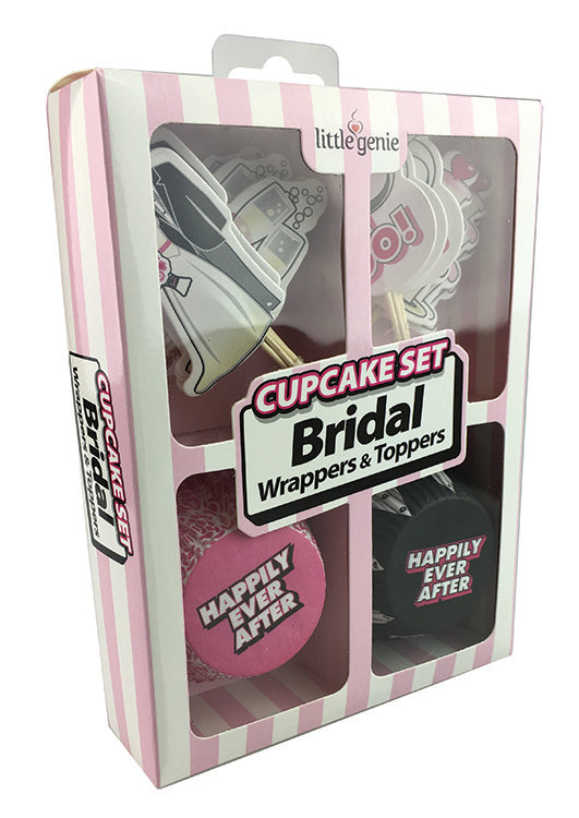 "Cupcake Set - Bridal Wrappers & Toppers LG-NV053"