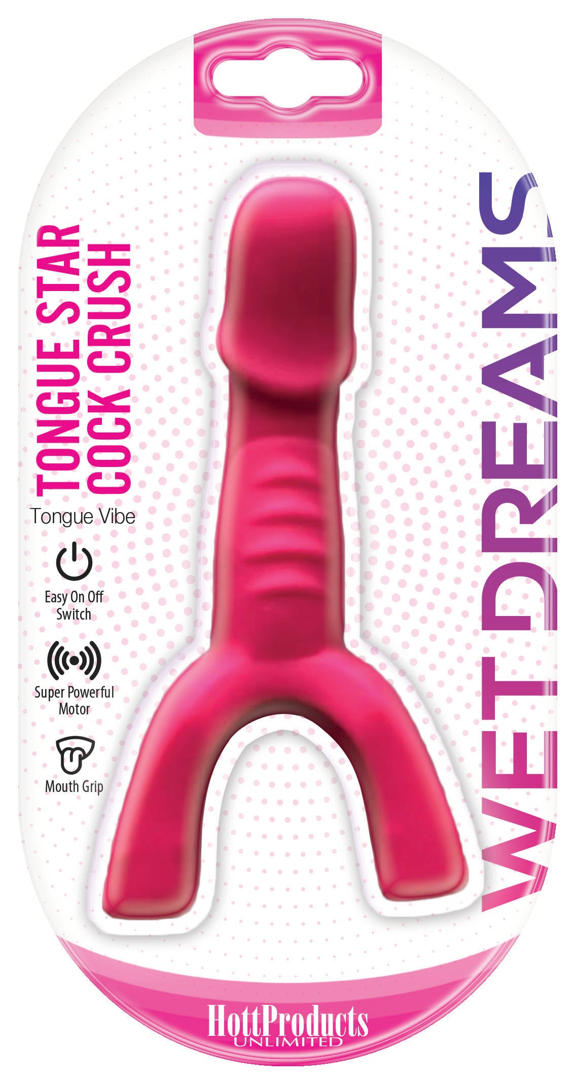 "Tongue Star Cock Crush Tongue Vibe With Penis Super Powerful Motor - Pink HTP3273"