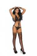 "Crochet Teddy With Matching Stockings - One Size - Black EM-12007BLK"