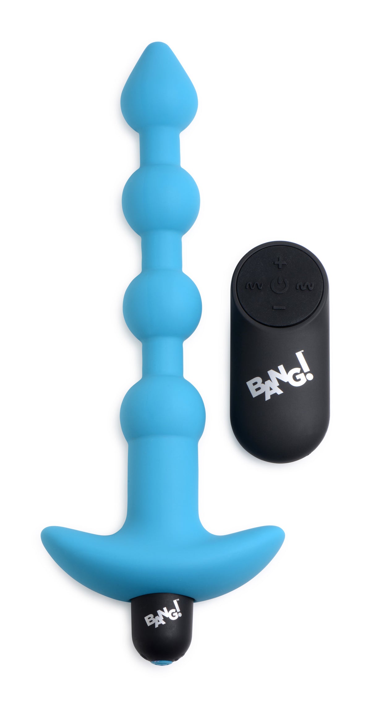 "Bang - Vibrating Silicone Anal Beads and Remote  Control - Blue BNG-AG614-BLU"